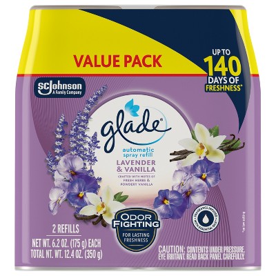 Glade Automatic Air Freshener Room Spray Scent Refills - Lavender & Vanilla - 6.2oz/2ct - Thumbnail 2