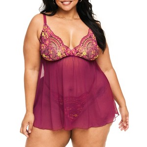 Adore Me Women's Anatta Babydoll Lingerie - 1 of 3