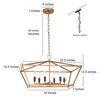 LNC  Carson 6-Light 23.5" Modern Rectangle  Medium Chandelier, Antique Brass and Black - 3 of 4