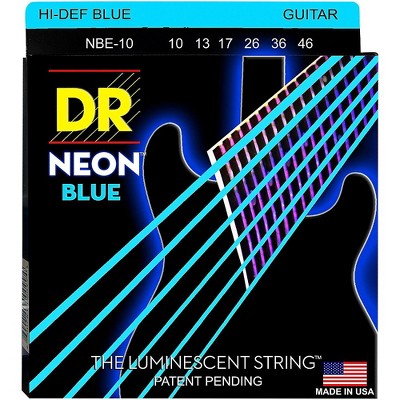 DR Strings Hi-Def NEON Blue Coated Medium (10-46) Electric Guitar Strings