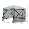 6-Sided Hexagon Pop Up Party Tent Gazebo with Mesh Netting Walls & Shaded Interior, 12' x 12' - 3 of 4