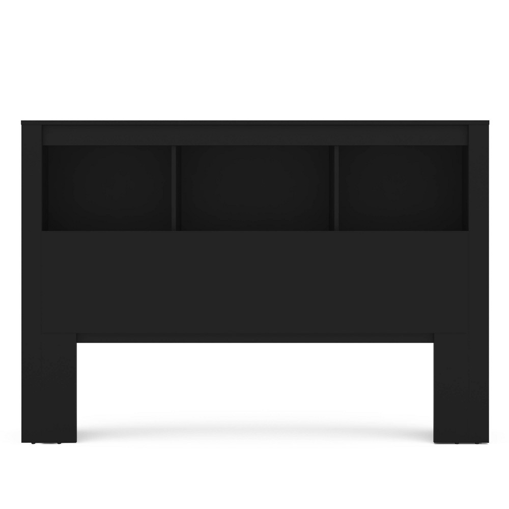 Queen Madison Bookshelf Headboard Black - Polifurniture: Storage, Modern Design, 3 Shelves