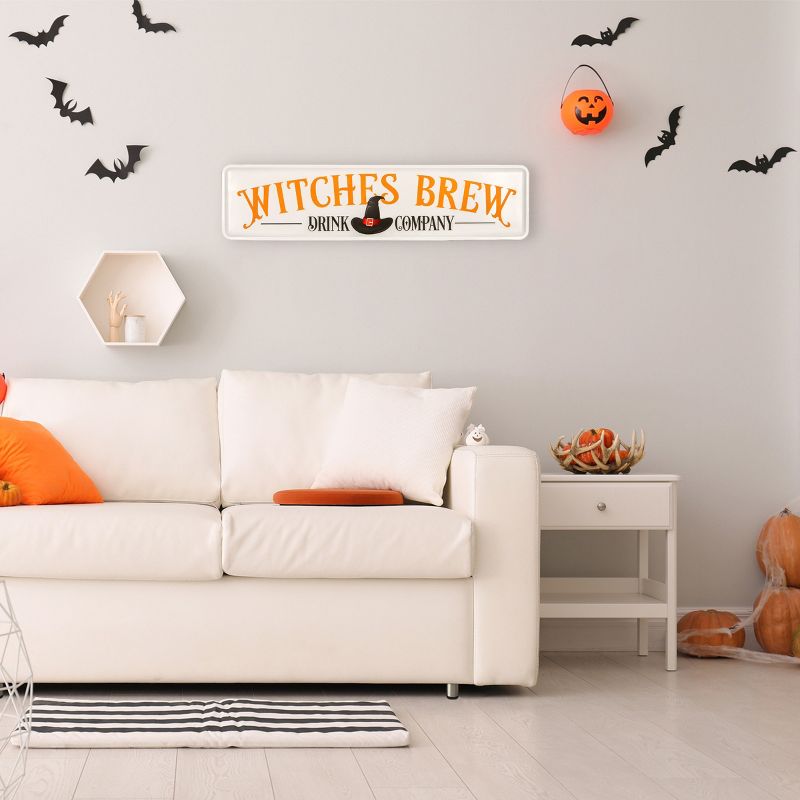 31" Halloween “Witches Brew" Metal Wall Sign, 2 of 6