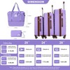 Kumasinova Luggage Sets 5 Pcs,Lightweight PP Hardshell Suitcases with TSA Lock Carry On Suitcase Luggage,Airline-Approved,20"24"28" - 3 of 4
