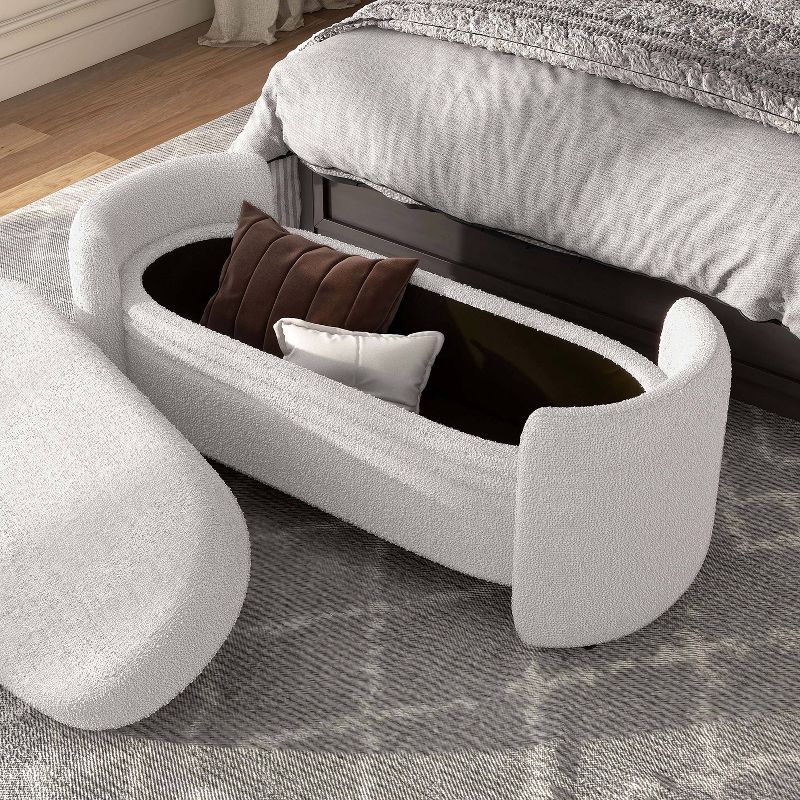 Makine Glam Boucle Storage Bench for Bedroom and Entryway - HOMES: Inside + Out, 4 of 7