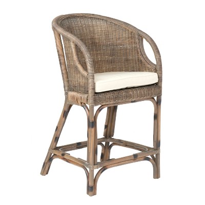 Hollis Rattan Counter Height Barstool Gray - East At Main