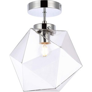 Elegant Lighting Lawrence 1 light chrome and clear glass flush mount - 1 of 4