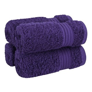 American Soft Linen 100% Cotton Turkish Premium Quality 4 Piece Washcloth Set, 13x13 inches Washcloth Hand Face Towels for Bathroom and Kitchen Washrags - 1 of 4