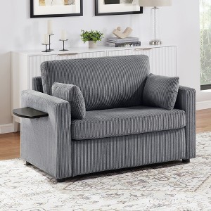 Whisen Twin Sofa Bed & Sleeper Sofa with Foldable Mattress, Side Table, Storage Pocket and USB Ports - 1 of 4