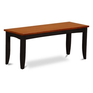 HomeStock Dining Room Bench with Solid Wood Seat, 52x15x17 Inch, Black - 1 of 3
