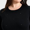 Women's Slim Fit Long Sleeve Embellished Ribbed Top - A New Day™ - 4 of 4