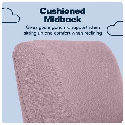 Lilac Fabric Memory Foam Swivel Home Office Chair with Fixed Arms