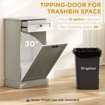 HBEZON Kitchen Tilt Out Trash Bin Cabinet Free Standing Storage Cabinet with Drawer — фото 4