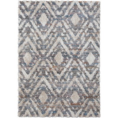 Mynka Transitional Diamond Ivory/Gray/Taupe Area Rug