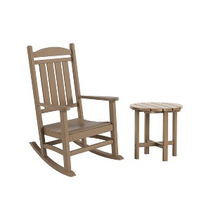 WestinTrends  2-Piece Classic Porch Rocking Chair With Side Table Set - 1 of 2