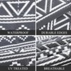 Waterproof Outdoor Rugs Modern Geometric Reversible Mat, UV-Resistant Plastic Straw Rug for RV Porch Deck Balcony Beach - 3 of 4