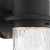 Possini Euro Design Modern Wall Light Sconce Textured Black Hardwired 5 3/4" Fixture LED Clear Hammered Glass for Bedroom Vanity - 2 of 4