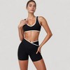 Anna-Kaci Active Women's High Waist Crossover Athletic Shorts with Stretch Fabric and Flattering V Front Waistband - 3 of 4