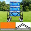 FURNIinspire Outdoor Serving Carts 225lbs Collapsible Foldable Wagon Cart Beach Wagon Utility Cart for Sports Gardeing, Orange, 25.98"*17.32"*37.4" - 4 of 4