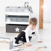 Roba:Children's Multi-Bin Toy Organizer W/ 5 Boxes, Grey Stars - 4 of 4