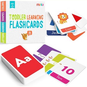 Merka Toddler Flash Cards - 64 Interactive Alphabet, Number, Color