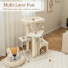 Tangkula Cat Tree Indoor Activity Cat Tower w/ Perch & Hanging Ball for Play Rest - 4 of 4