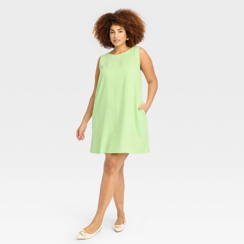 Women's Linen Mini Shift Dress - A New Day™, 1 of 12