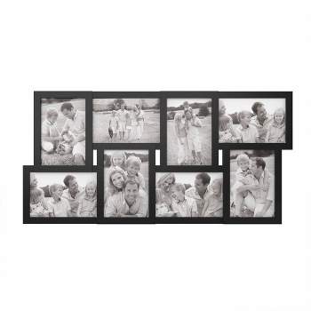Collage Picture Frame with 8 Openings for 4x6 Photos- Wall Hanging Multiple Photo Frame Display for Personalized Decor by Lavish Home (Black)