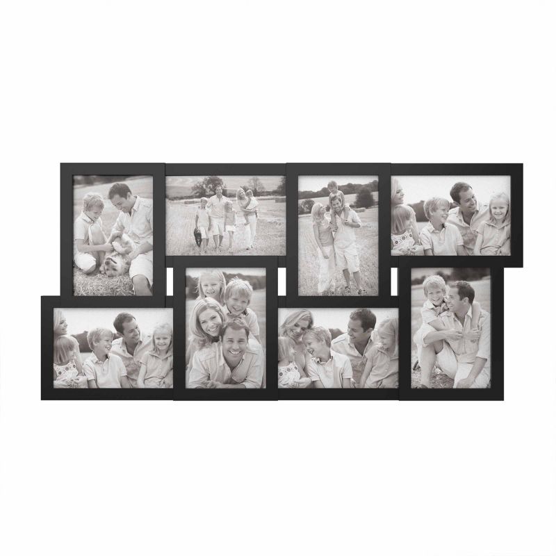Collage Picture Frame with 8 Openings for 4x6 Photos- Wall Hanging Multiple Photo Frame Display for Personalized Decor by Lavish Home (Black), 1 of 7