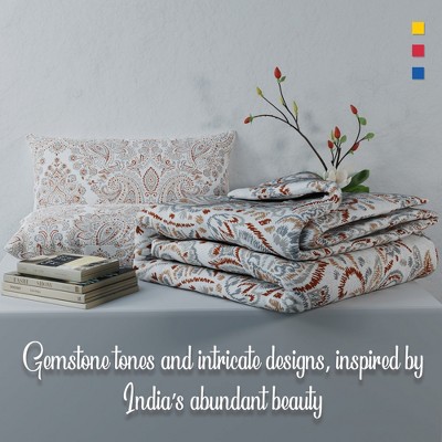 Color Sense 100% Cotton Percale Printed 3-Piece Duvet Cover Set