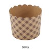 Unique Bargains Disposable Baking Cups Wood Pulp Paper PE Coating Reddish Brown Khaki 2.76"x2.17" 50 Pcs - 4 of 4