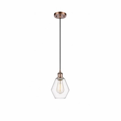 Cindyrella - 1 Light Cord Hung Mini Pendant In Industrial Style-10 Inches Tall and 6 Inches Wide
