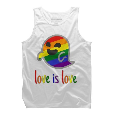 Adult Design By Humans Happy Ghost Love is Love Pride By Tank Top