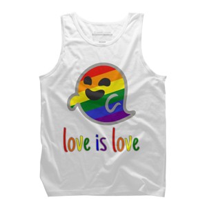 Adult Design By Humans Happy Ghost Love is Love Pride By Tank Top - 1 of 2