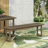 Wooakway Rustic 61" L Weather-resistant Acacia Wood Patio Bench with Classic Slat Panel Durable Solid Hardwood Frame for Garden Sunroom Poolside - 2 of 4