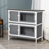 PawHut Wooden Bunny Hutch Rabbit Hutch Small Animals Habitat with Ramp, Removable Tray and Weatherproof Roof, Indoor/Outdoor - 2 of 4