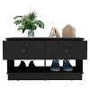 Airsurfer Storage Bench with Two Open Shelves and Two Drawers, Versatile Entryway Seating Organizer for Living Room or Hallway - Black - 4 of 4