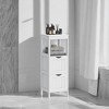 Modern Bathroom Floor Storage Cabinet with Adjustable Shelves and 4 Doors - Freestanding Organizer - image 2 of 4