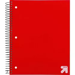 Spiral Notebook 1 Subject College Ruled PP 100 Sheets Red - up & up™