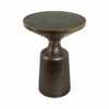 Modern Accent Table with Marble Top & Metal Base - Contemporary End Table for Living Room, Bedroom, Office - Round Side Table - 20" Green, Black, Gold - 2 of 4