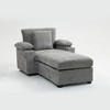 Ridstar Modern Oversized Accent Chair, Armchair with Ottoman & Cupholders For Living Room & Bedroom-Grey - 4 of 4