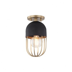 Mitzi Haley 1 - Light Flush Mount in  Aged Brass, Black - 1 of 2