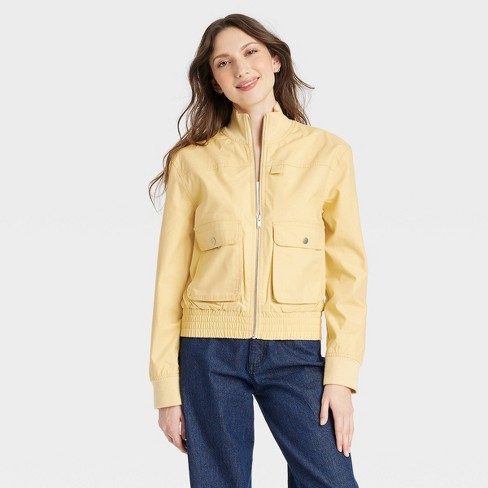 Women's Cargo Bomber Jacket - Universal Thread™ Yellow M : Target