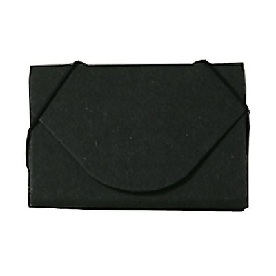JAM Paper Ecoboard Business Card Holder Case with Round Flap Black Kraft 2500
