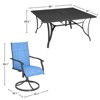 EROMMY 9 Piece Patio Dining Set, Outdoor Dining Table And Chairs Set For 8,Patio Furniture Set For Deck, Backyard, Lawn, Poolside, Brown/gray/blue - 4 of 4
