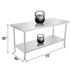 Stainless Steel Food Prep Table,Kitchen Work Table with Adjustable Under Shelf,Utility Table with Hooks for Restaurant,Garage,Hotel and Home - 2 of 4