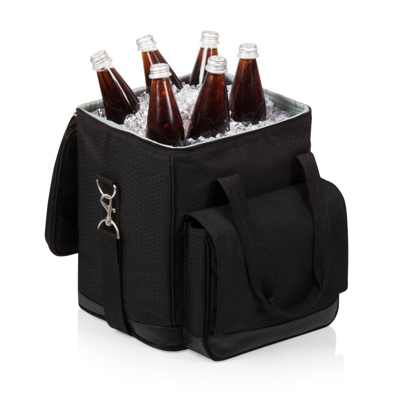 Picnic Time Six Bottle Wine Carrier and 2.25qt Cooler Tote - Black, 4 of 6