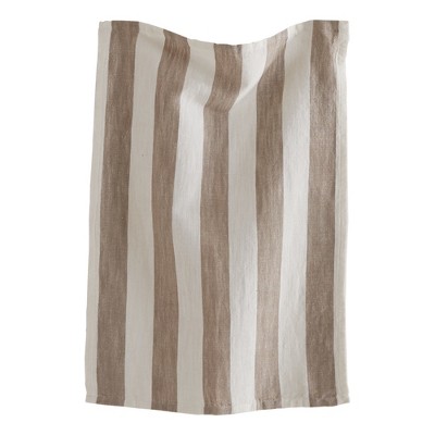 tagltd Linen & Cotton Stripe Dishtowel Gray