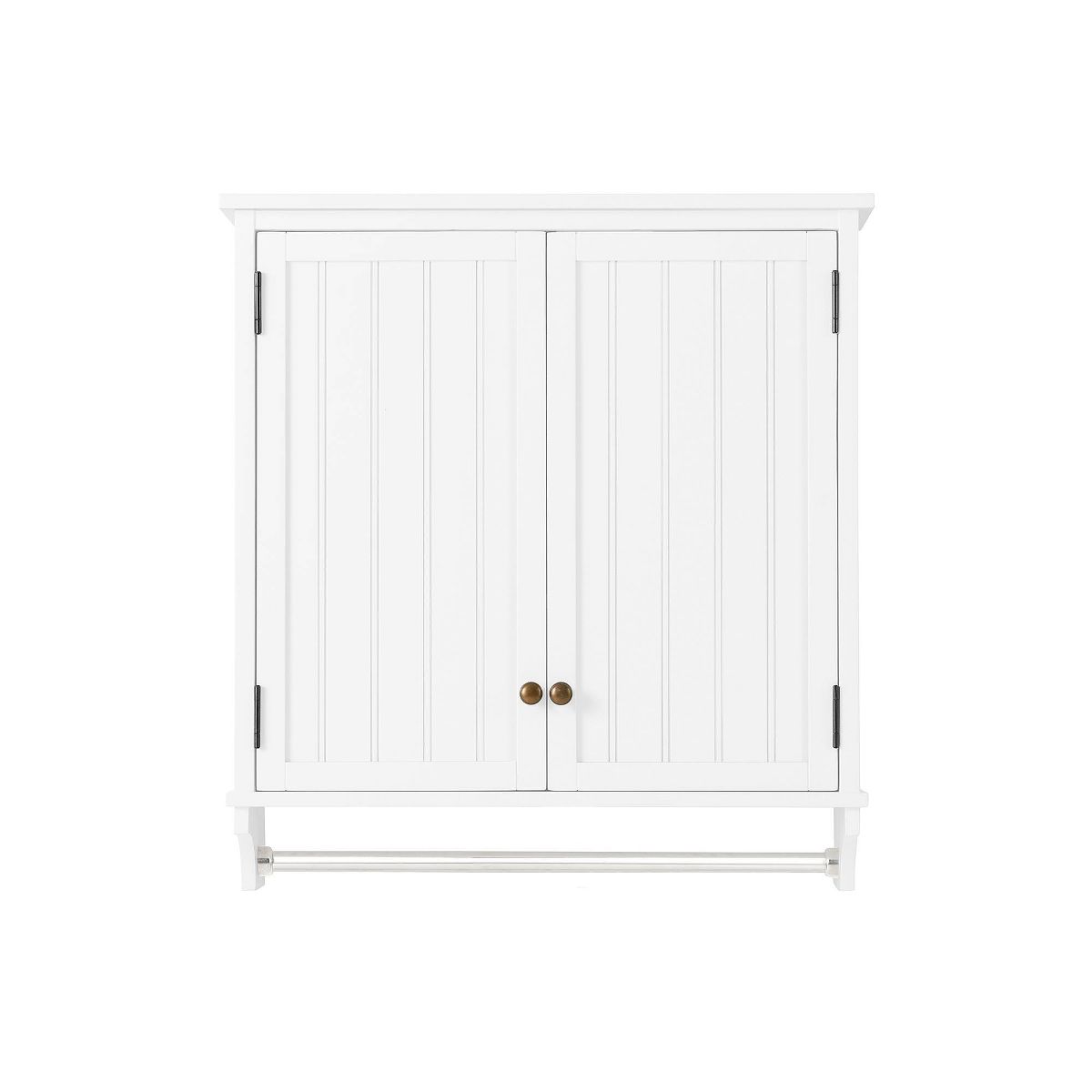 Dover Wall Mounted Bathroom Storage Cabinet with Two Doors and Towel Rod White - Alaterre Furniture