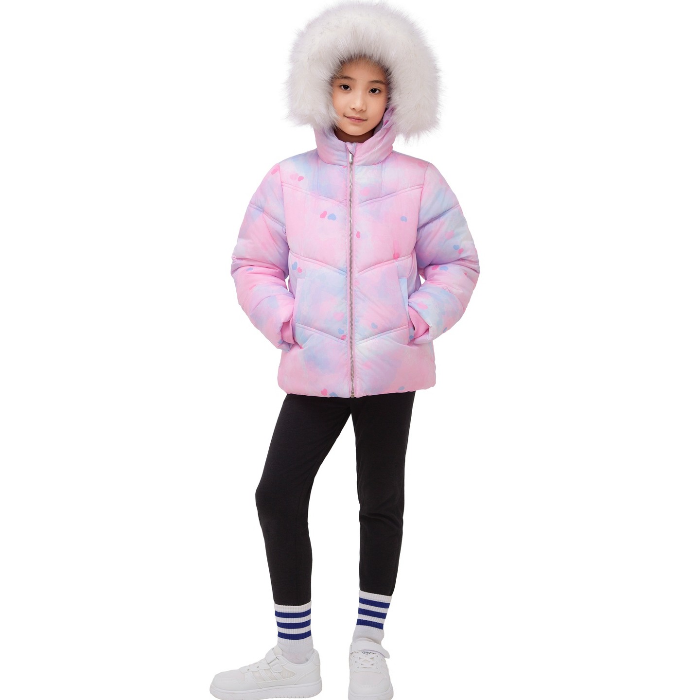 Куртка Rokka&Rolla Heavy Winter Puffer Jacket Bubble Coat-Pink для девочек, цвет: Розовый — фото 5